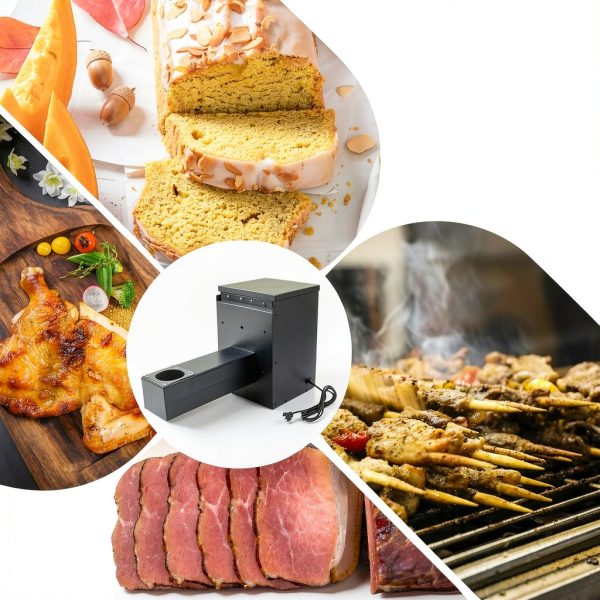 PIAOCAIYIN Pellet Hoppers Smokers Electric Iron Black-3