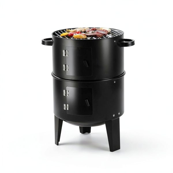 KINGBURN Charcoal Smoker Grill, Stainless Steel, KBL003-3
