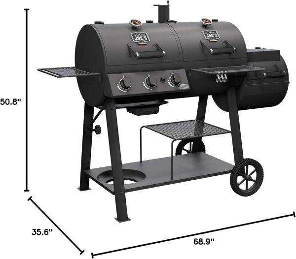 Oklahoma Joes Canyon Combo Charcoal Gas Smoker Grill-9