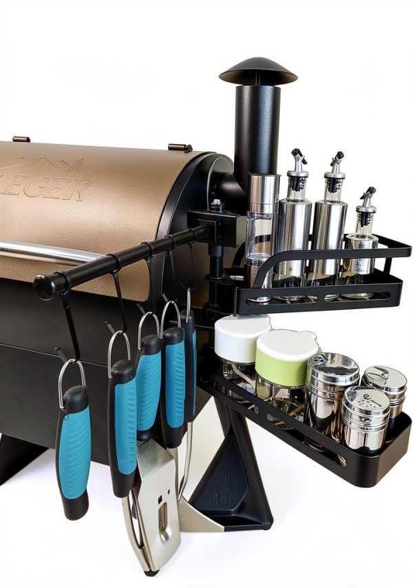 Grill Spice Rack XOIEPZE Rotating Steel Shelf-4