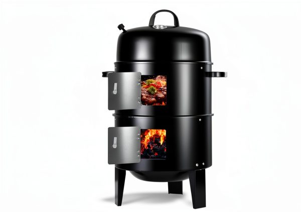 KINGBURN Charcoal Smoker Grill, Stainless Steel, KBL003-1