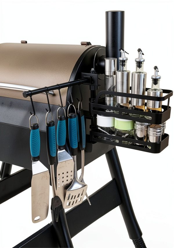 Grill Spice Rack XOIEPZE Rotating Steel Shelf-0