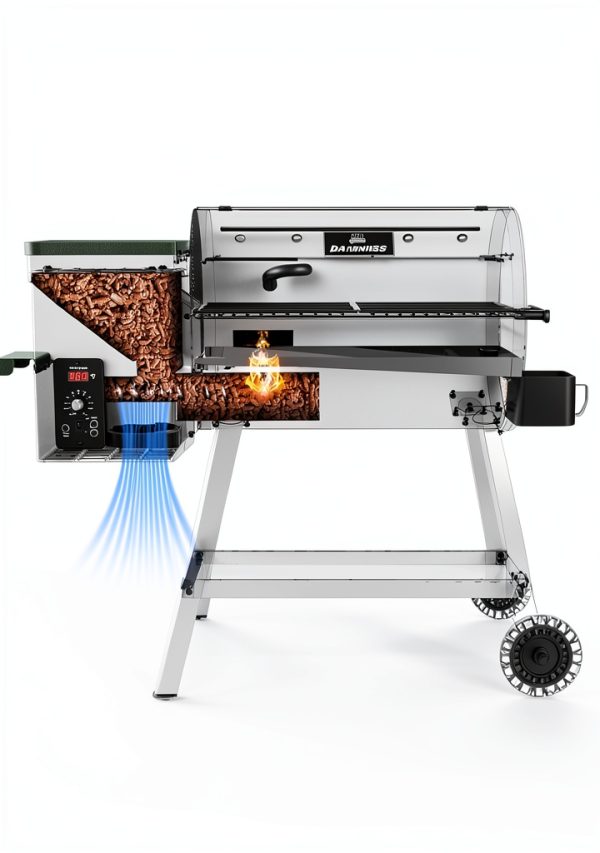 DAMNISS Wood Pellet Grill Stainless Steel 8-in-1 Combo-4