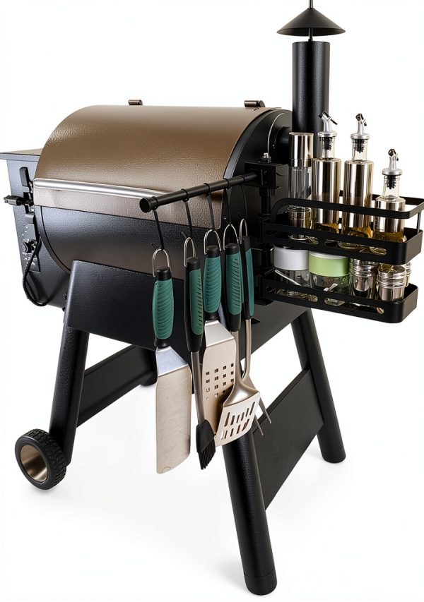 Grill Spice Rack XOIEPZE Rotating Steel Shelf-1