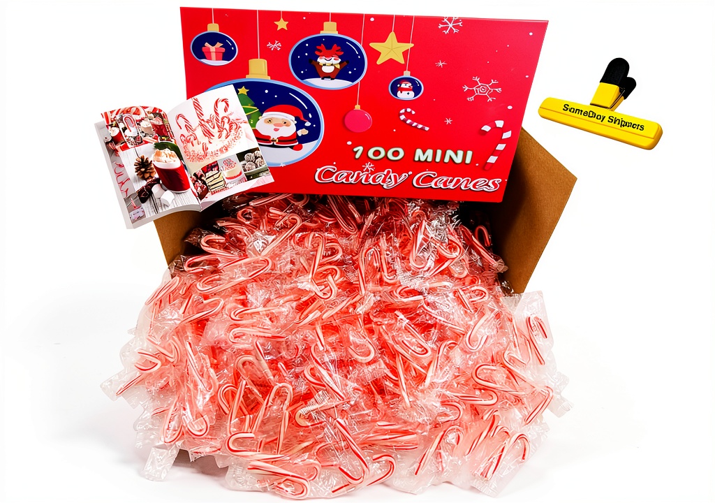 Individually wrapped mini candy canes