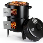 KINGBURN Charcoal Smoker Grill, Stainless Steel, KBL003-0
