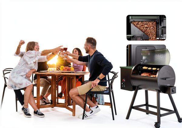 DAMNISS Wood Pellet Grill Stainless Steel 8-in-1 Combo-6