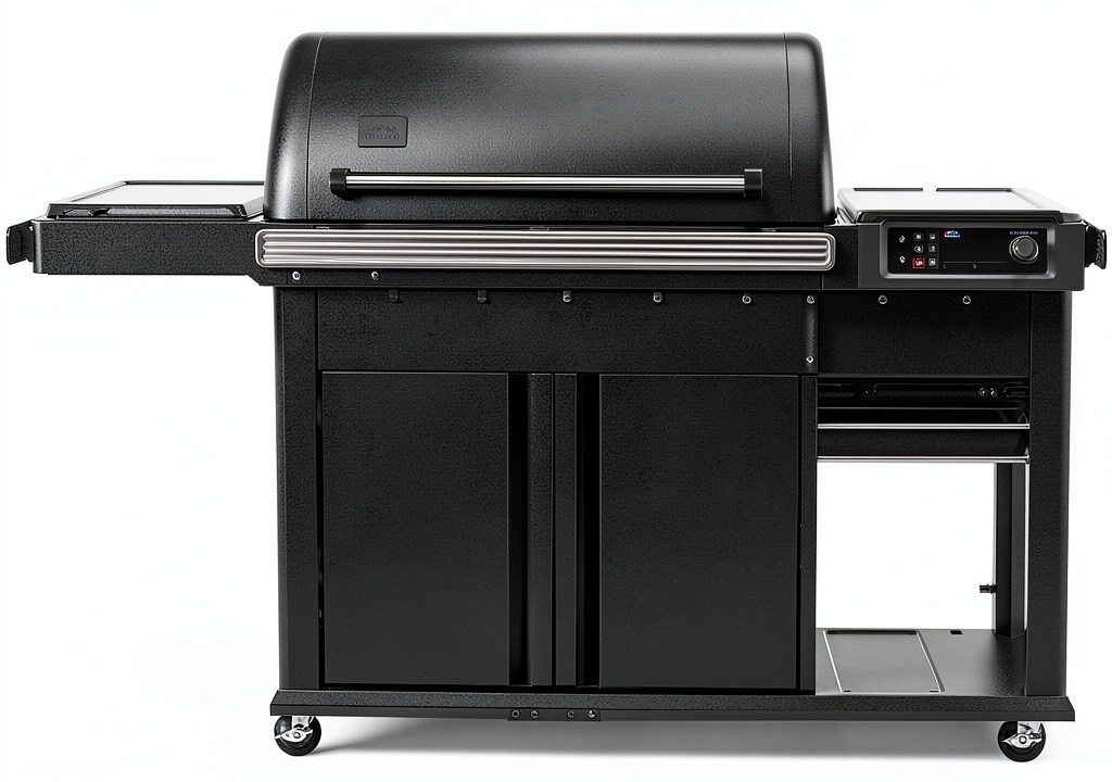 Traeger Woodridge Elite pellet grill in a backyard setting