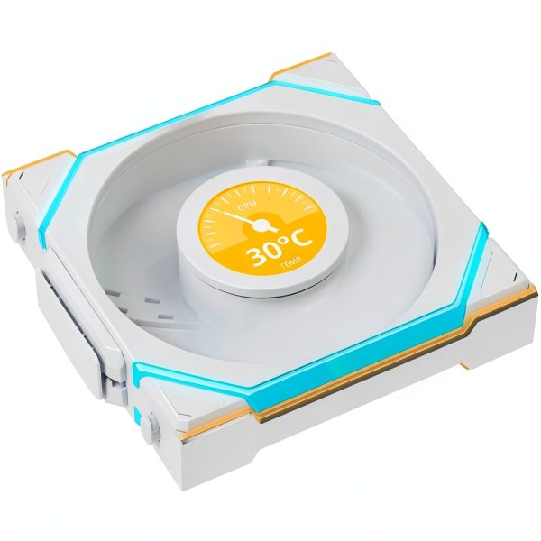 Lian Li 120mm Desktop Fan LED/LCD Reverse Blade 3x120mm White/Black-1