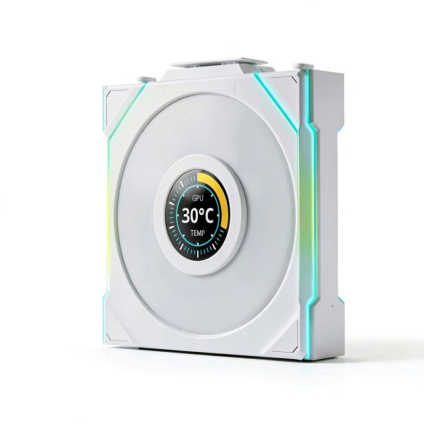 Lian Li 120mm Desktop Fan LED/LCD Reverse Blade 3x120mm White/Black-4