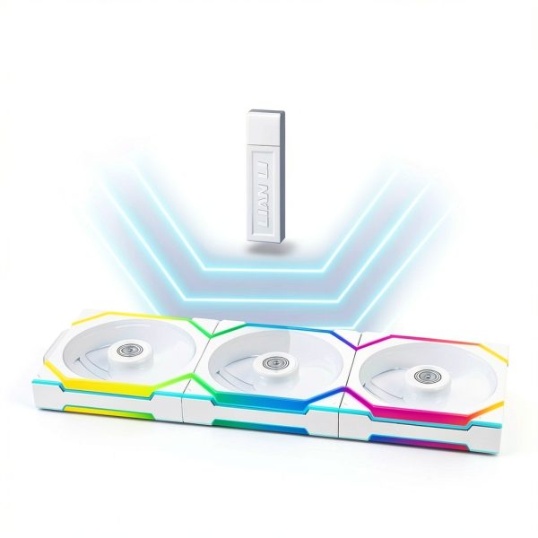 Lian Li 120mm LED Reverse Blade PC Case Fan 3 Pack White-3