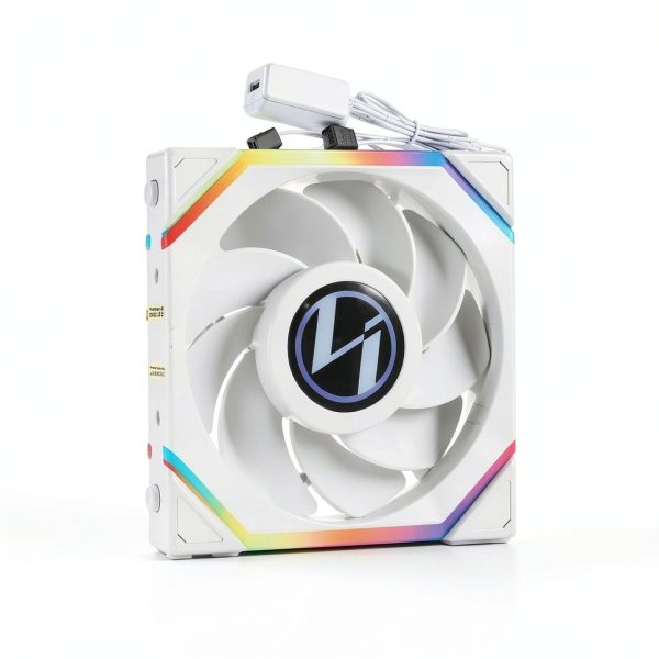Lian Li 120mm Desktop Fan LED/LCD Reverse Blade 3x120mm White/Black-5