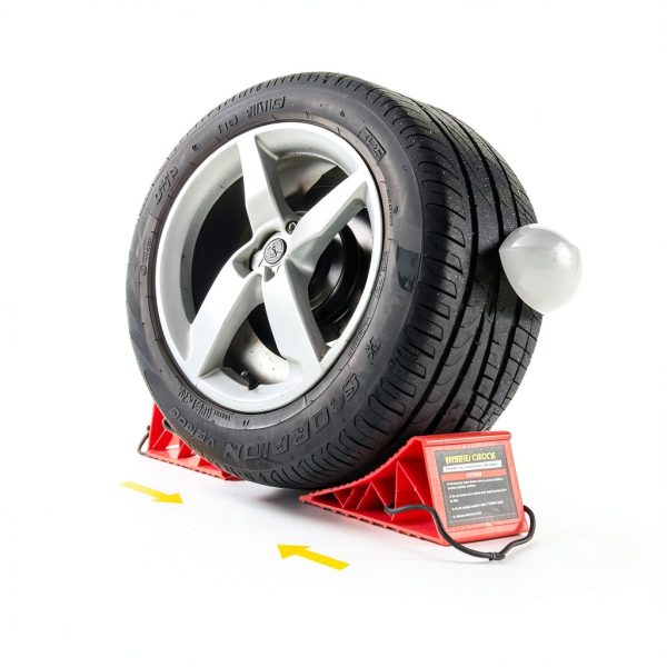 Wheel Chocks PAHTTO Heavy Duty 4‑Pack with Rope, Non‑Slip Plastic Red-3