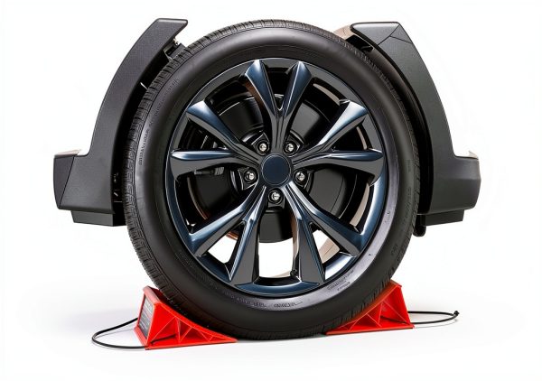 Wheel Chocks PAHTTO Heavy Duty 4‑Pack with Rope, Non‑Slip Plastic Red-5