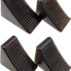 CertBuy 4 Pack Wheel Chock for Trailers, RV Wheel Chocks Heavy Duty, Black Rubber Wheel Chocks, Trailer Wheel Chocks for Car, Travel Trailers, RV, Truck, and ATV, 6.3"×4"×4"-0