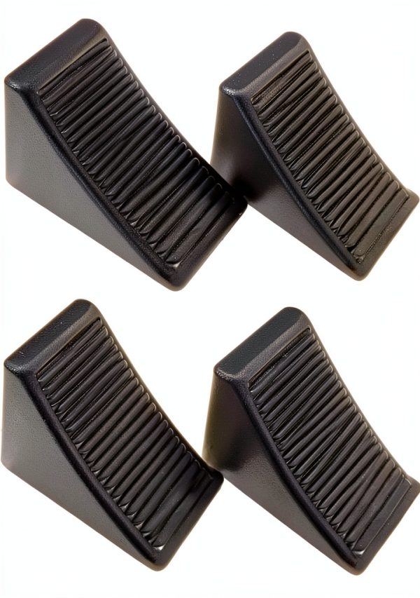 CertBuy 4 Pack Wheel Chock for Trailers, RV Wheel Chocks Heavy Duty, Black Rubber Wheel Chocks, Trailer Wheel Chocks for Car, Travel Trailers, RV, Truck, and ATV, 6.3"×4"×4"-0
