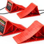Wheel Chocks PAHTTO Heavy Duty 4‑Pack with Rope, Non‑Slip Plastic Red-0