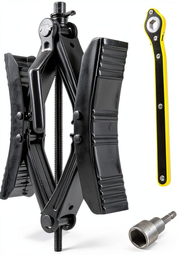 Camper Wheel Chock Stabilizer with Wrench, Premium X Shaped Wheel Chocks for RV Travel Trailer, 2Pcs Heavy Duty Tire Locking Chocks Accessories-0