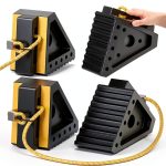Heavy Duty Wheel Chocks 4 Pack by Profasion – Rubber with 39" Rope-0