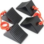 Heavy Duty Rubber Wheel Chocks OULEME 8x5x4 4‑Pack Eyebolt Anti‑Slip-0