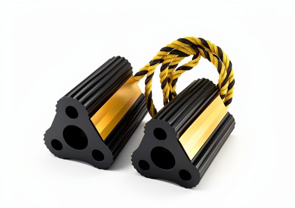 Wheel Chocks for RV Trailer Camper Truck Car, Versatile Heavy Duty Rubber Wheel Immobilizers & Chocks, Wheel Chocks Block with Rope and Reflective Strips [2 Pair 4 Pack]-4