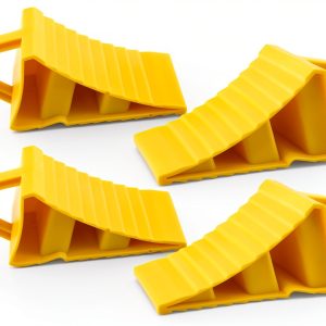 Wheel Chocks 4 Pack Non-Slip for RV Trailers Jade Butterfly Yellow-0