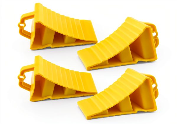 Wheel Chocks 4 Pack Non-Slip for RV Trailers Jade Butterfly Yellow-0