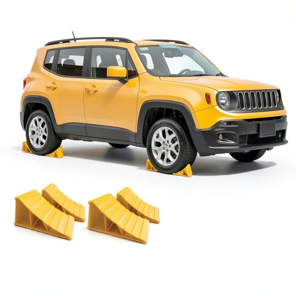 HOXWELL Wheel Chocks 2 Pair Travel Trailer Heavy Duty Yellow Non Slip-5