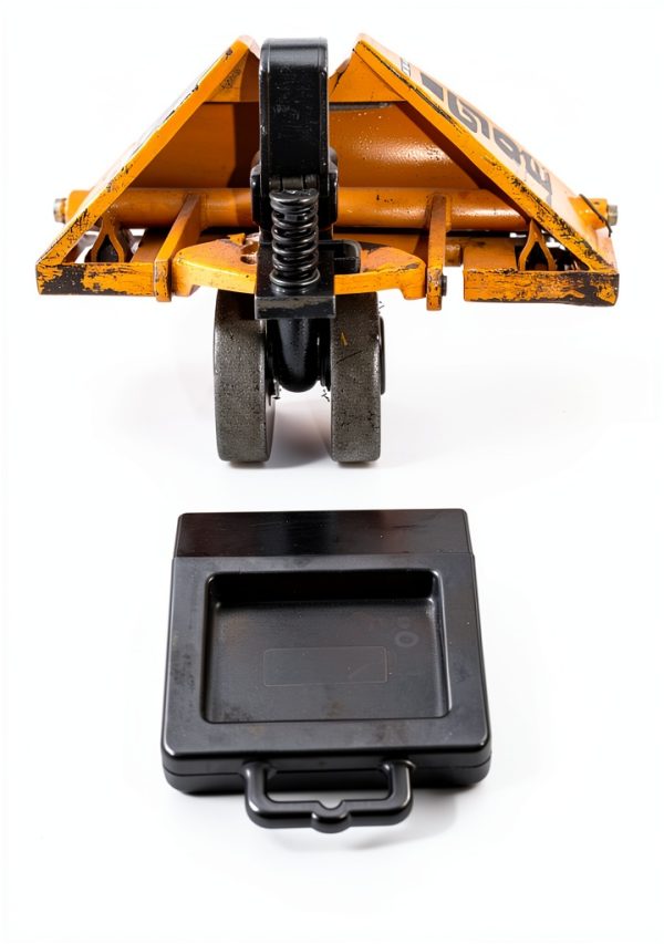 Pallet Jack Wheel Chock - Stop Rolling in Trailer or Truck - Rubber Heavy Duty Stopper with Base - Black-1