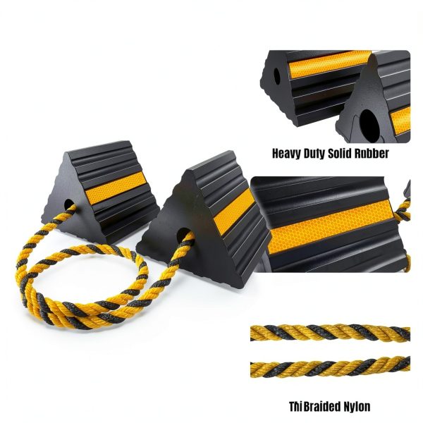 Rubber Wheel Chocks ROBLOCK 125 – Reflective for RV Trailer-2