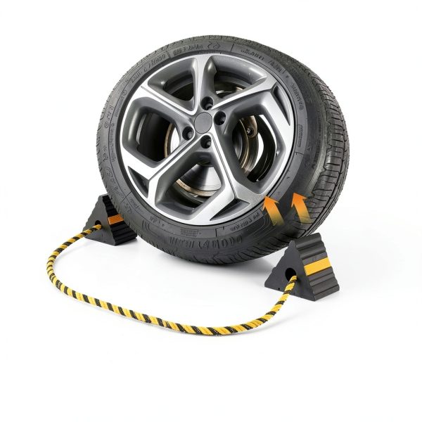Rubber Wheel Chocks ROBLOCK 125 – Reflective for RV Trailer-1