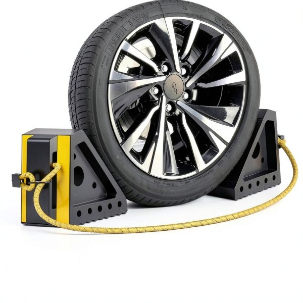 Heavy Duty Wheel Chocks 4 Pack by Profasion – Rubber with 39" Rope-4
