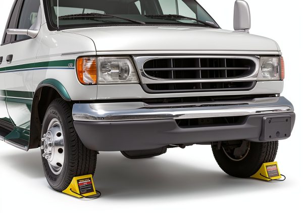 Wheel Chocks PAHTTO Heavy Duty Hard Plastic 4 Pack with Rope Yellow-4