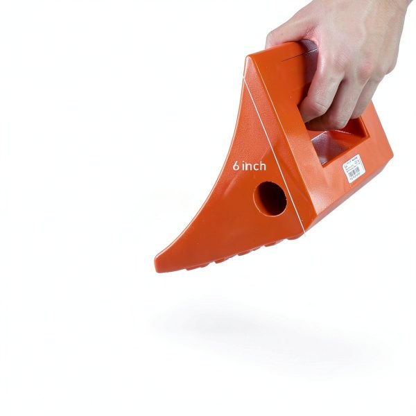SECURITYMAN Heavy Duty Wheel Chocks (2 Pack) - Durable, Non-Slip, Solid Rubber Wheel Chocks for Boat Trailers, RV, Truck, Camper - Perfect on All Surfaces and in All Weather - Orange…-2