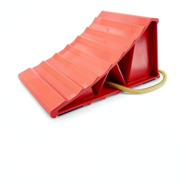 Wheel Chocks HOXWELL 2‑Pair Red Non‑Slip with Rope for RVs & Trucks-3