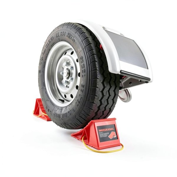 Wheel Chocks HOXWELL 2‑Pair Red Non‑Slip with Rope for RVs & Trucks-4