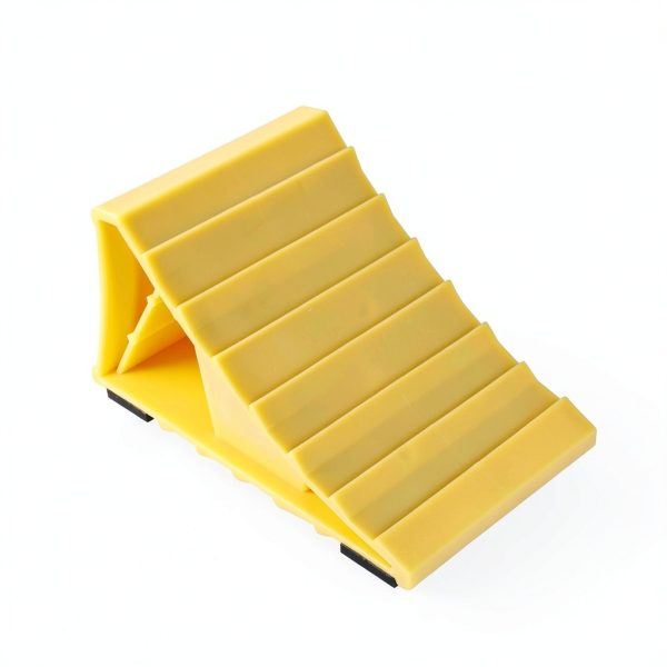 Wheel Chocks PR1ME Non‑Slip Base 2‑Pack Bright Yellow for RV & Trailer-3