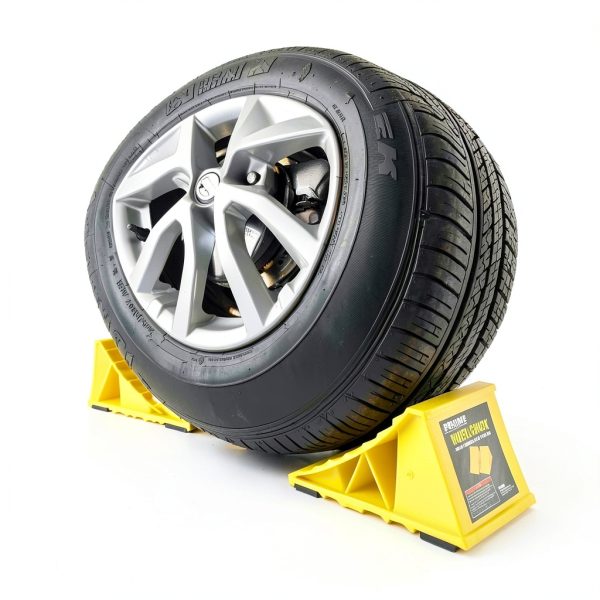Wheel Chocks PR1ME Non‑Slip Base 2‑Pack Bright Yellow for RV & Trailer-7