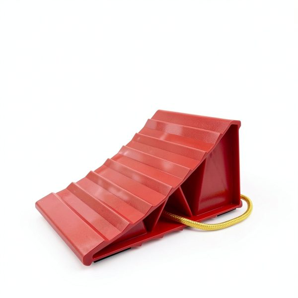 Wheel Chocks HOXWELL 2‑Pair Red Non‑Slip with Rope for RVs & Trucks-1