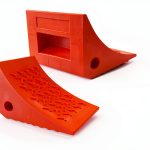 SECURITYMAN Heavy Duty Wheel Chocks (2 Pack) - Durable, Non-Slip, Solid Rubber Wheel Chocks for Boat Trailers, RV, Truck, Camper - Perfect on All Surfaces and in All Weather - Orange…-0