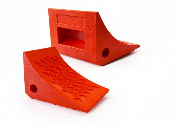 SECURITYMAN Heavy Duty Wheel Chocks (2 Pack) - Durable, Non-Slip, Solid Rubber Wheel Chocks for Boat Trailers, RV, Truck, Camper - Perfect on All Surfaces and in All Weather - Orange…-0