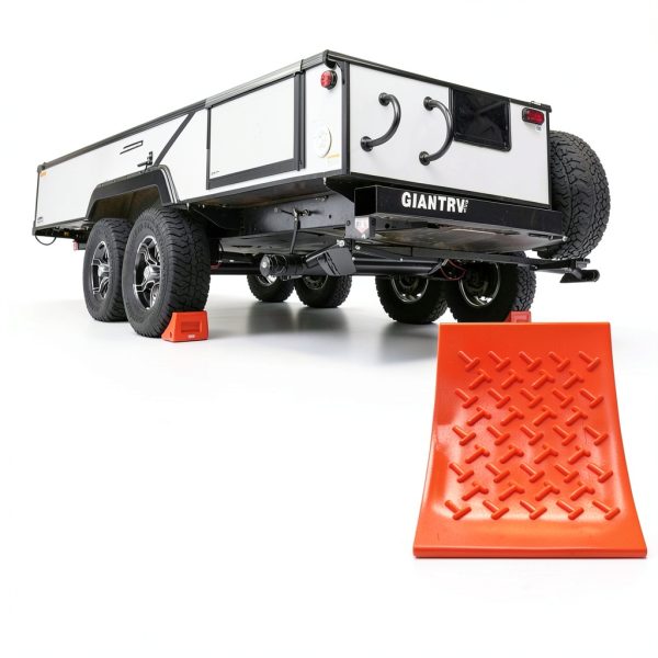 SECURITYMAN Heavy Duty Wheel Chocks (2 Pack) - Durable, Non-Slip, Solid Rubber Wheel Chocks for Boat Trailers, RV, Truck, Camper - Perfect on All Surfaces and in All Weather - Orange…-3