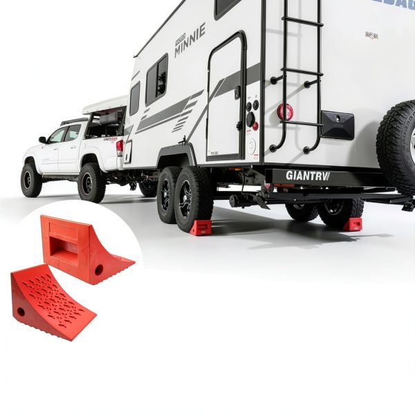 SECURITYMAN Heavy Duty Wheel Chocks (2 Pack) - Durable, Non-Slip, Solid Rubber Wheel Chocks for Boat Trailers, RV, Truck, Camper - Perfect on All Surfaces and in All Weather - Orange…-6