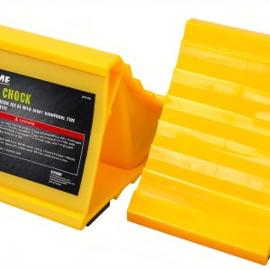 Wheel Chocks PR1ME Non‑Slip Base 2‑Pack Bright Yellow for RV & Trailer-0