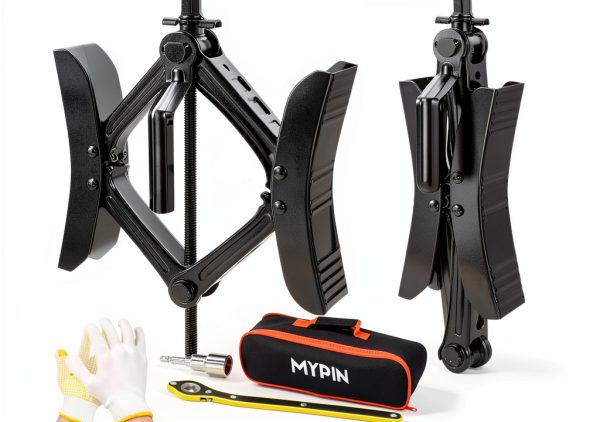 MYPIN Camper Wheel Chock Stabilizer, 2 Sets for RV Travel Trailer, with 8 Reflective Strips, Heavy Duty X-Shaped RV Stabilizer Wheel Chock Anti-Move Tire Wheel Chock-0